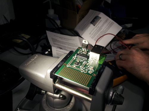 Soldering the tuxgraphics smartphone garage door opener