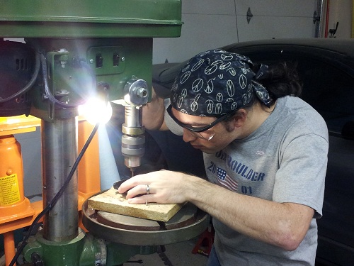 Erik Arentzen machining a case for the tuxgraphics smartphone garage door operner