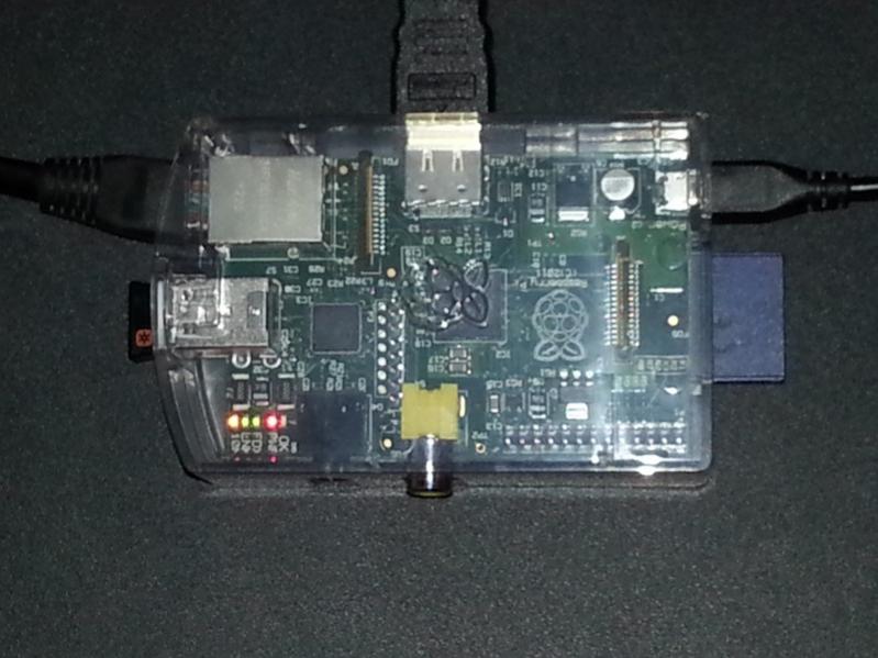 Raspberry Pi in clear case