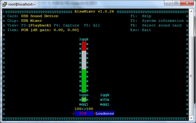 alsamixer on the VAMP