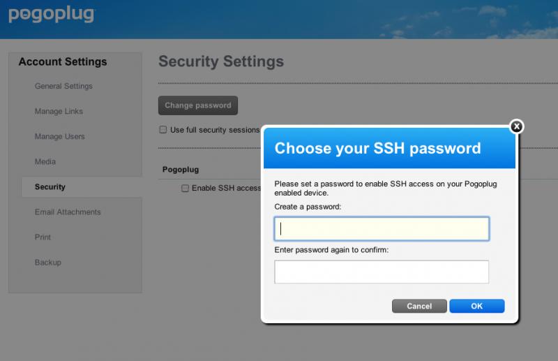 Setting up Pogoplug SSH access